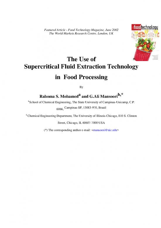 picture1_Supercritical Fluid Extraction Pdf 88145 | Sceinfoodtechnology