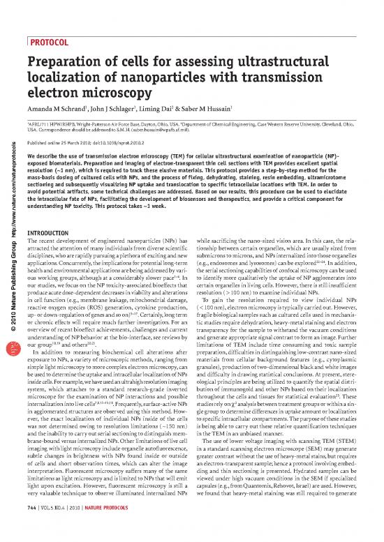 picture Sample Preparation For Electron Microscopy Pdf 88362 | Schrand 2010 Preparation Of Cells