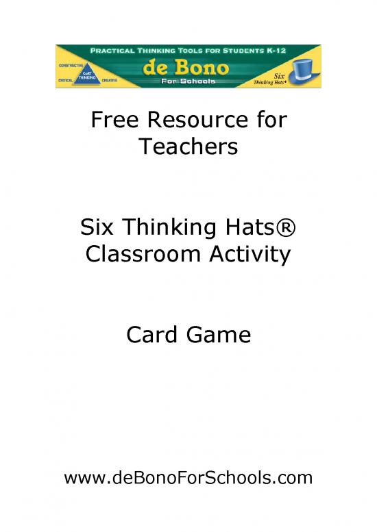 picture1_Play Therapy Pdf 88616 | Six Thinking Hats Card Game Free Resource