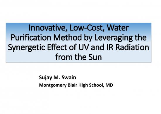 picture1_Swain   Innovative, Low Cost, Water Purification Method