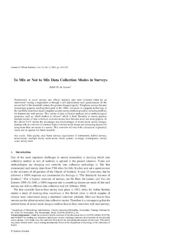 picture Methods Of Data Collection In Statistics Pdf 87380 | To Mix Or Not To Mix Data Collection Modes In Surveys