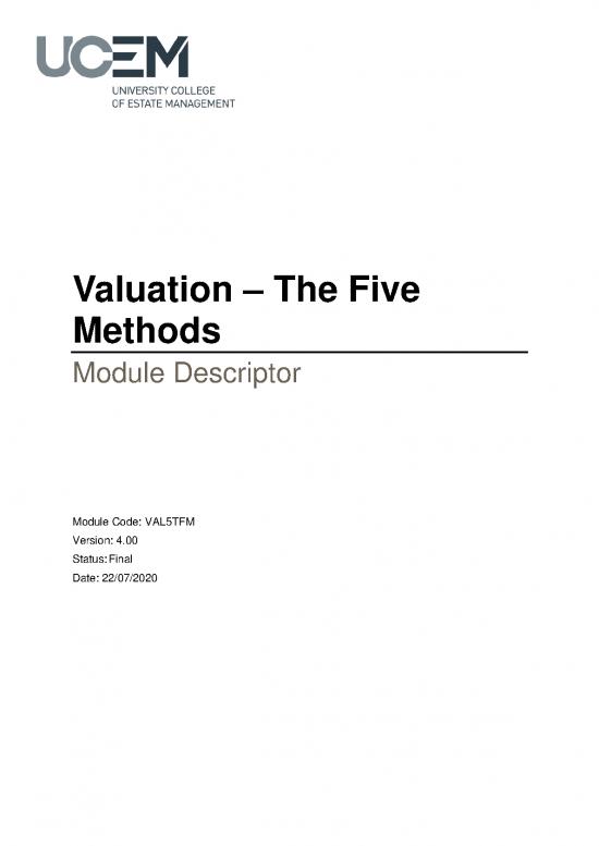 picture Valuation Methods Pdf 87170 | Val5tfm Valuation The Five Methods