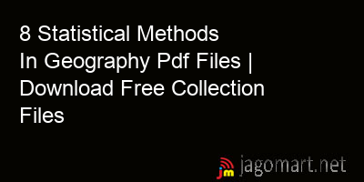 picture 8 Statistical Methods In Geography Pdf Files | Download Free Collection Files