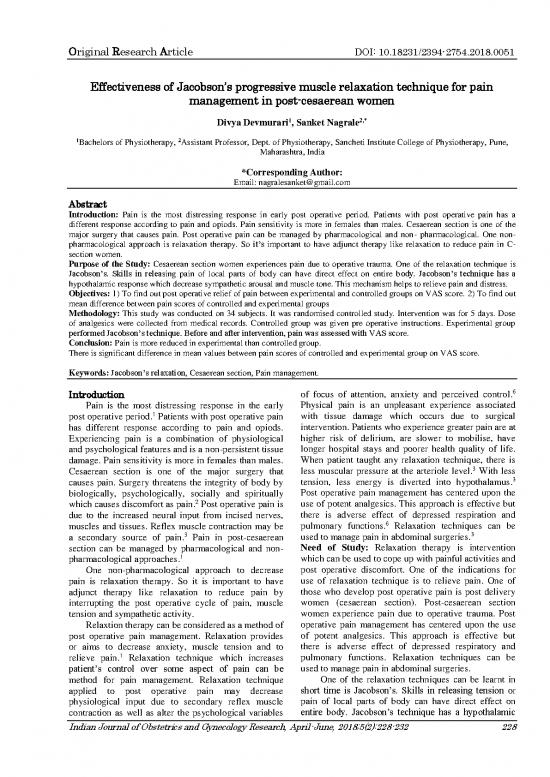 picture1_The Relaxation Response Pdf 89929 | 1528288046d3d305a9da916bd787f9e5cfd928976fjijogrv5i2p228 Ijogr 5(2) 228 232