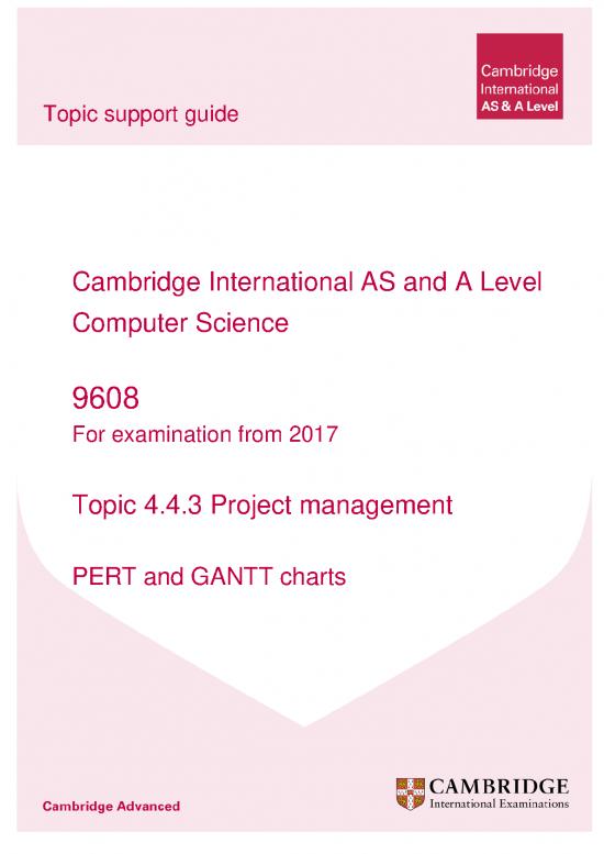 picture_Learning Pdf 89435 | 285027 Topic 3 Project Management Pert And Gantt Charts 9608