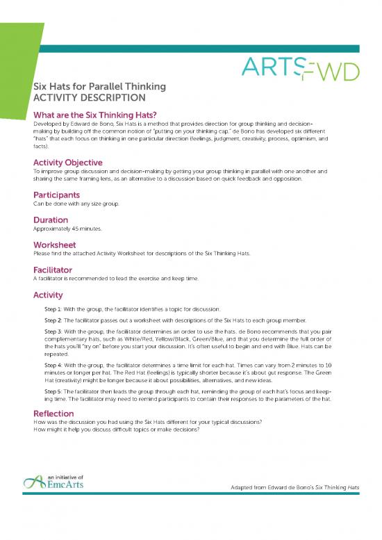 picture_Six Thinking Hats Exercise Pdf 89313 | Artsfwd Activitydownloads Sixhats