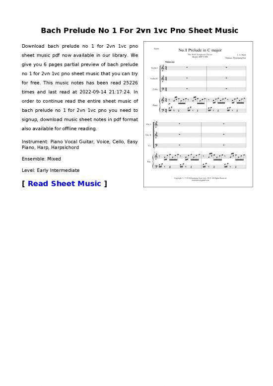 picture_Piano Pdf 91248 | Bach Prelude No 1 For 2vn 1vc Pno