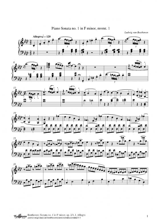 picture_Piano Pdf 91685 | Beethoven Sonata1 1 Abcplus