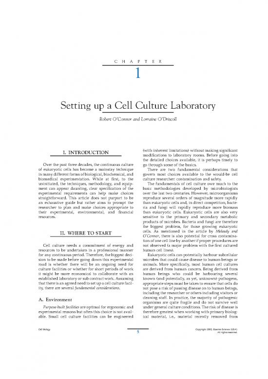 picture1_Celis, Volume 1, Chapter 1 Setting Up A Cell Culture Laboratory
