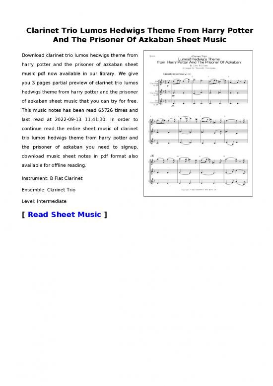 picture_Music Therapy Pdf 91253 | Clarinet Trio Lumos Hedwigs Theme From Harry Potter And The Prisoner Of Azkaban