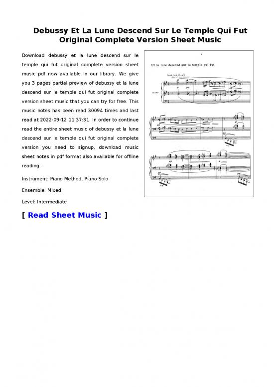 picture_Piano Pdf 91254 | Debussy Et La Lune Descend Sur Le Temple Qui Fut Original Complete Version