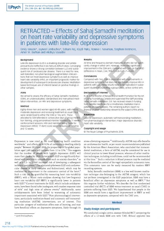 picture1_Journal Pdf 89428 | Effects Of Sahaj Samadhi Meditation On Heart Rate Variability And Depressive Symptoms In Patients With Latelife Depression Retracted