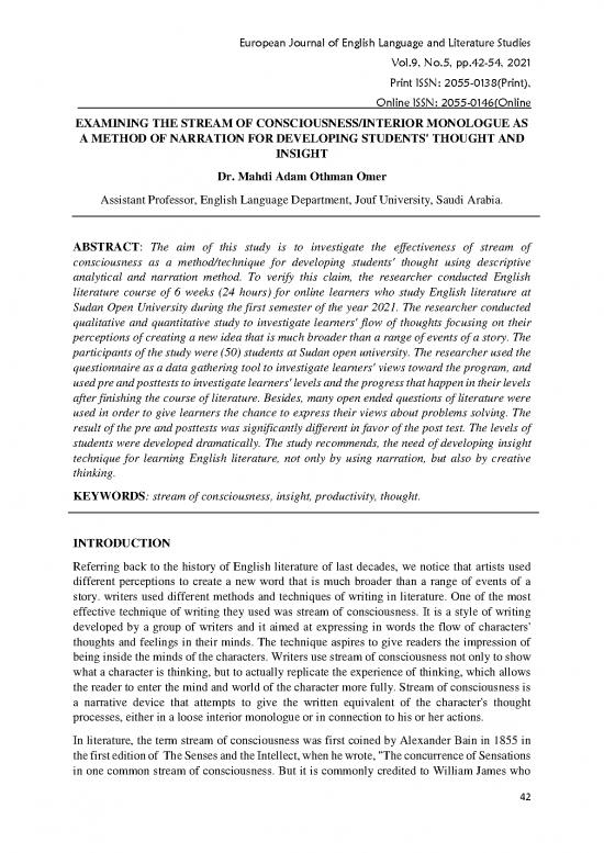 picture Stream Of Consciousness Pdf 89630 | Examining The Stream Of Consciousness Interior Monologue