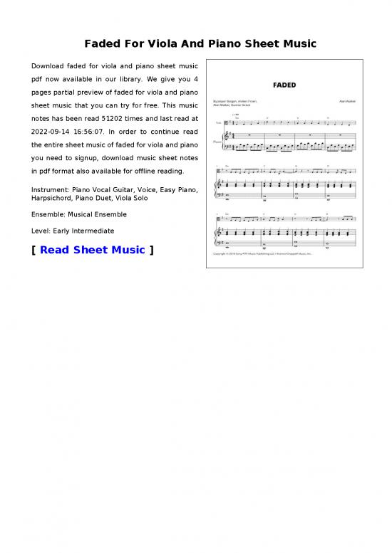 picture Piano Pdf 91256 | Faded For Viola And Piano