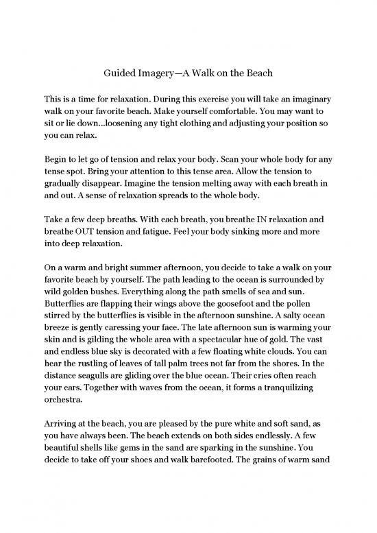 picture1_Therapeutic Exercise Pdf 90906 | Guided Imagery A Walk On The Beach