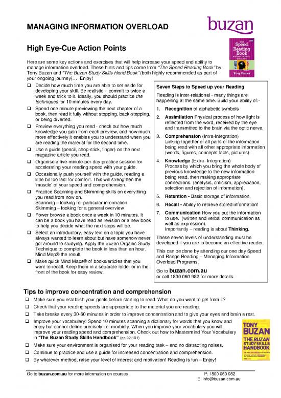 picture_Tony Buzan Speed Reading Pdf 91209 | High Eye Cue Action Points Speed Reading