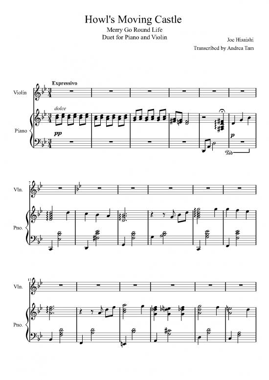 picture1_Howl's Moving Castle   Merry Go Round Of Life  Duet