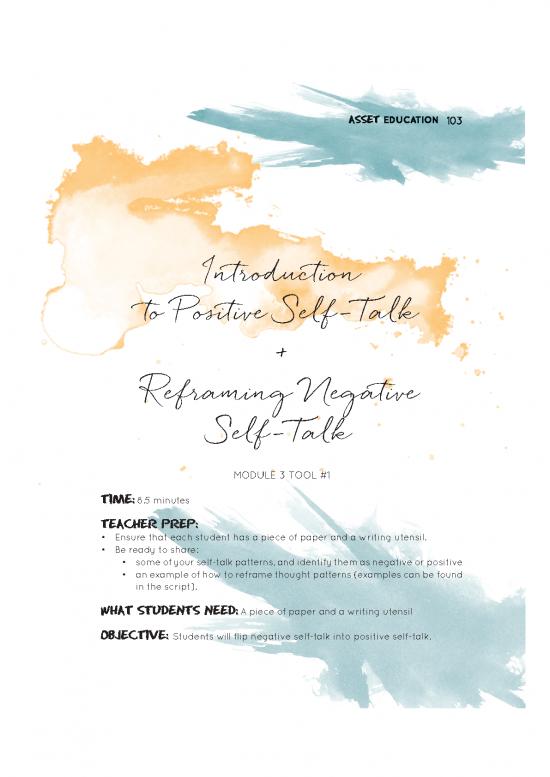 picture_Flip Pdf 89317 | Intro To Positive Self Talk Reframing Negative Self Talk Script
