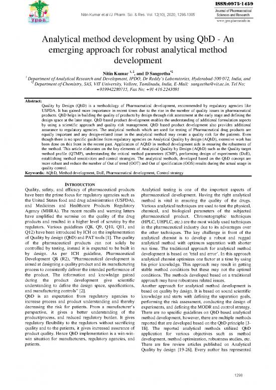 picture Analytical Method Development Pdf 90043 | Jpsr12102009