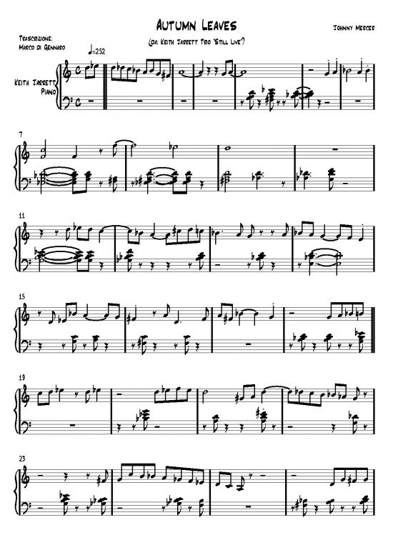 picture Piano Pdf 91497 | Keith Jarrett Autumn Leaves