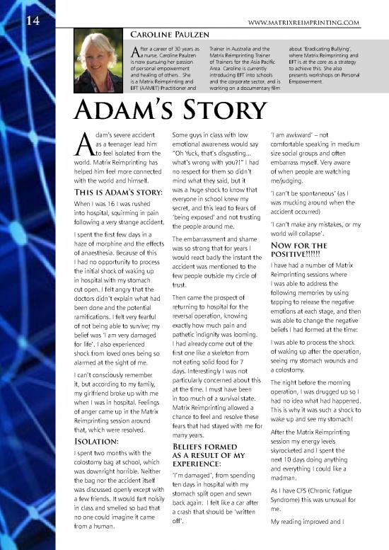 picture_Matrix Reimprinting Pdf 89494 | Matrix Magazine Adams Story