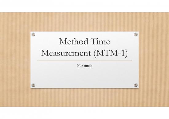 picture Method Time Measurement Pdf 91313 | Method Time Measurement (mtm 1)