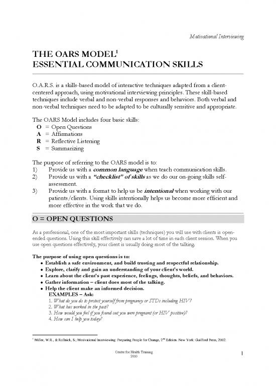 picture Oars Motivational Interviewing Pdf 90337 | Oarsessentialcommunicationtechniques