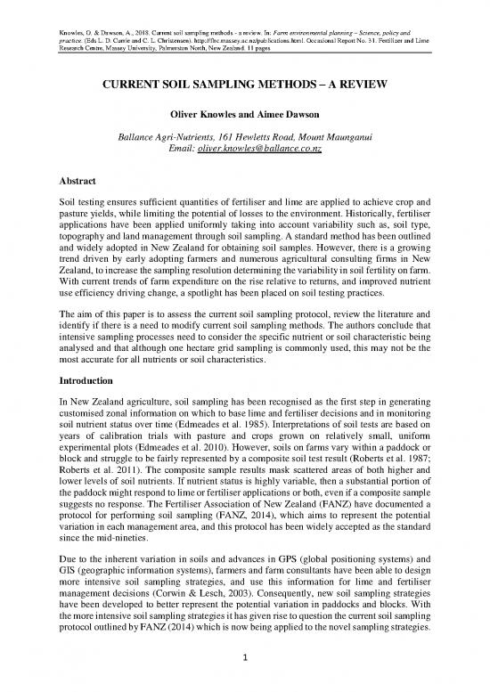 picture Soil Sampling Methods Pdf 90152 | Paper Knowles 2018