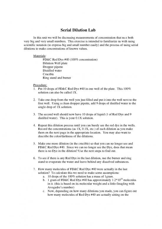 picture Serial Dilution Procedure Pdf 90103 | Serial Dilution Lab