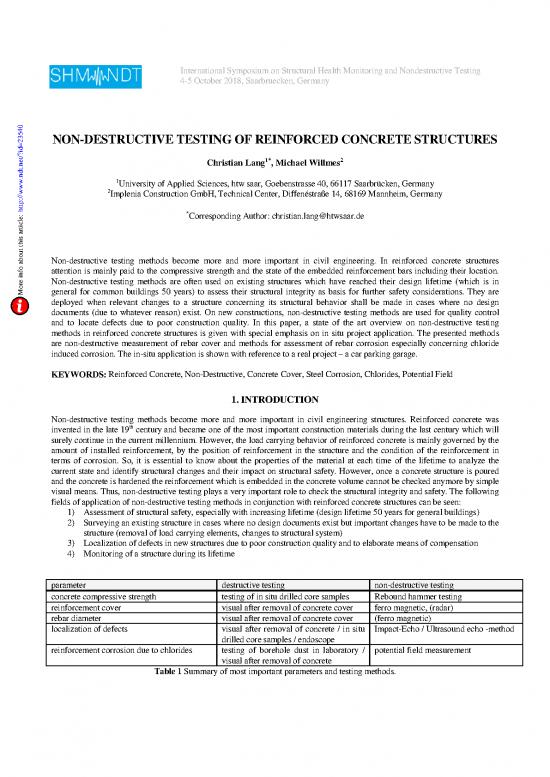 picture Non Destructive Testing Of Concrete Pdf 90273 | Shm Ndt 2018 Paper 45