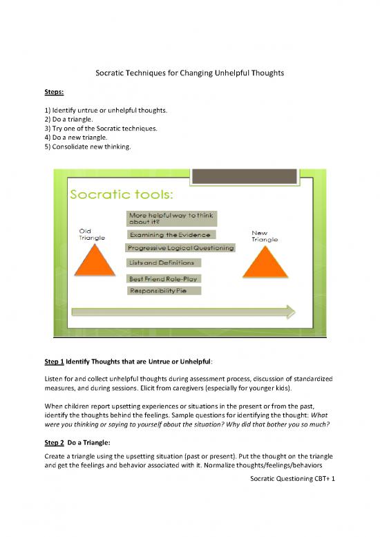picture_Socratic Questioning Cbt Pdf 90789 | Socratic Techniques For Changing Unhelpful Thoughts