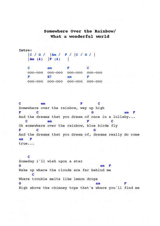 picture_Somewhere Over The Rainbow What A Wonderful World Lyrics And Chords