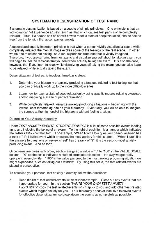 picture Systematic Desensitization Pdf 89999 | Systematic Desensitization Of Test Panic