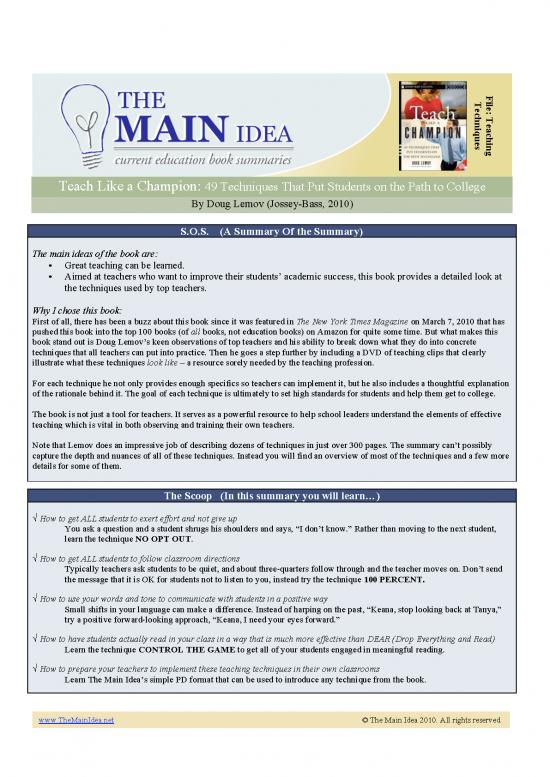picture1_Education Pdf 89403 | Teach Like A Champion   The Main Idea