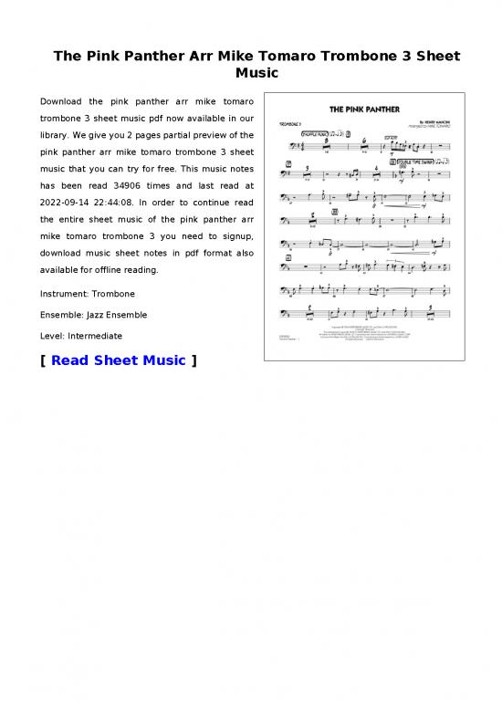 picture_Music Therapy Pdf 91271 | The Pink Panther Arr Mike Tomaro Trombone 3