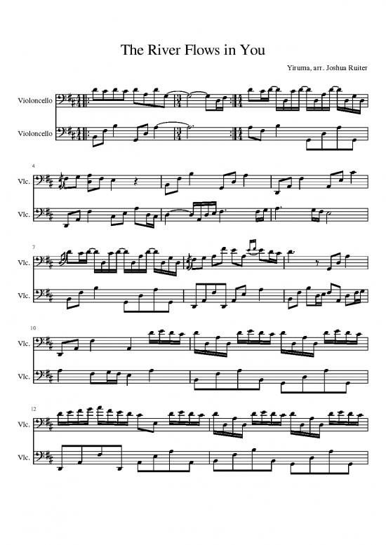 picture River Flows In You Pdf 91638 | The River Flows In You (score)