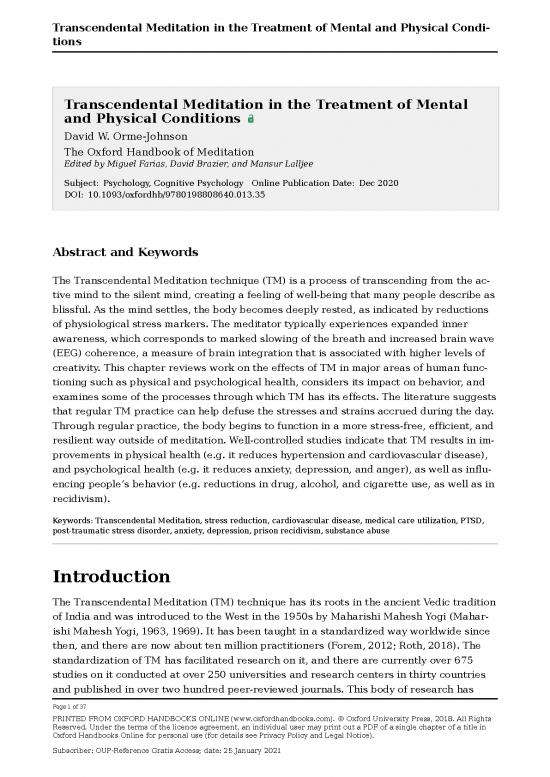 picture_Transcendental Meditation Pdf 89947 | Transcendental Meditation In The Treatment Of Mental And Physical Conditions