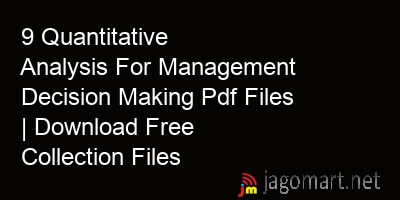 picture 9 Quantitative Analysis For Management Decision Making Pdf Files | Download Free Collection Files