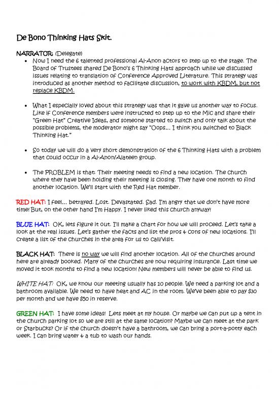 picture1_Group Therapy Pdf 92437 | 20180519 Debono Skit