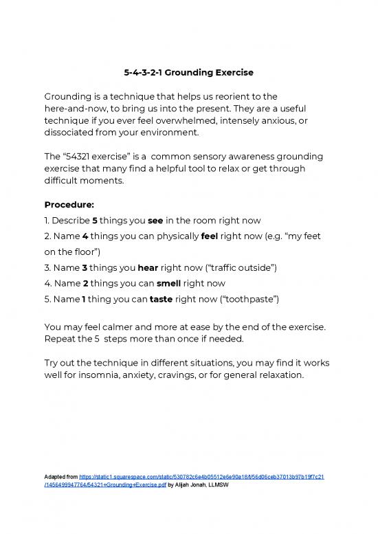 picture_54321 Grounding Exercise Pdf 92961 | 5 Senses Grounding Technique