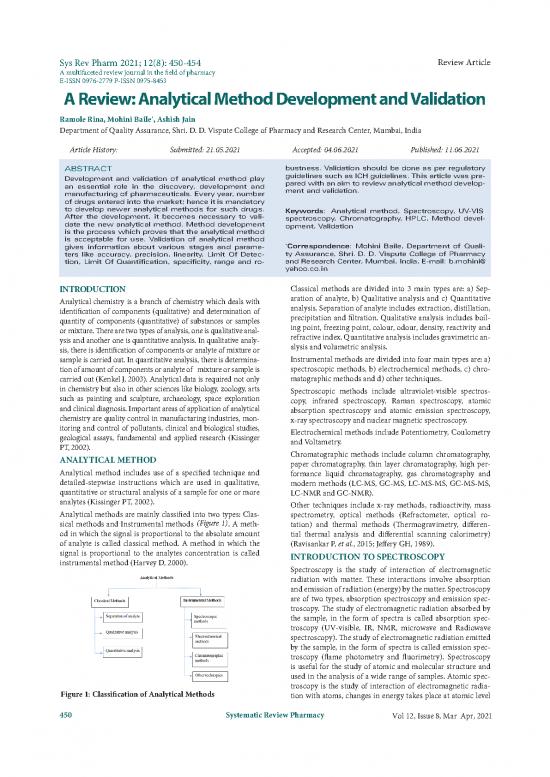 picture Journal Pdf 92568 | A Review Analytical Method Development And Validation