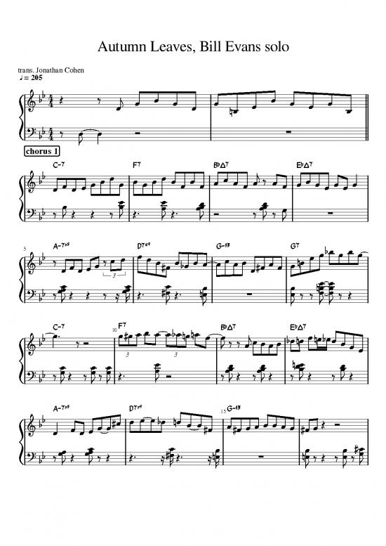 picture1_Autumn Leaves, Bill Evans Solo