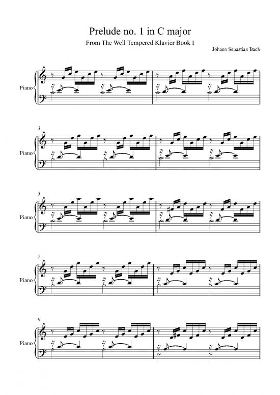 picture_Piano Pdf 92252 | Bach Prelude In C Major Sheet Music
