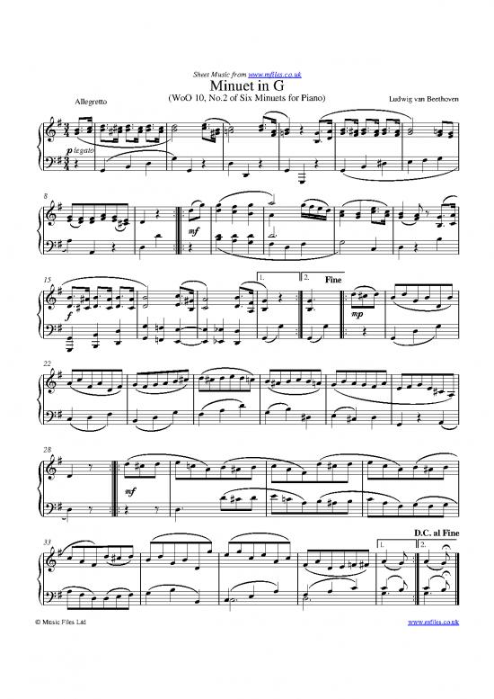 picture1_Piano Pdf 92192 | Beethoven Minuet In G