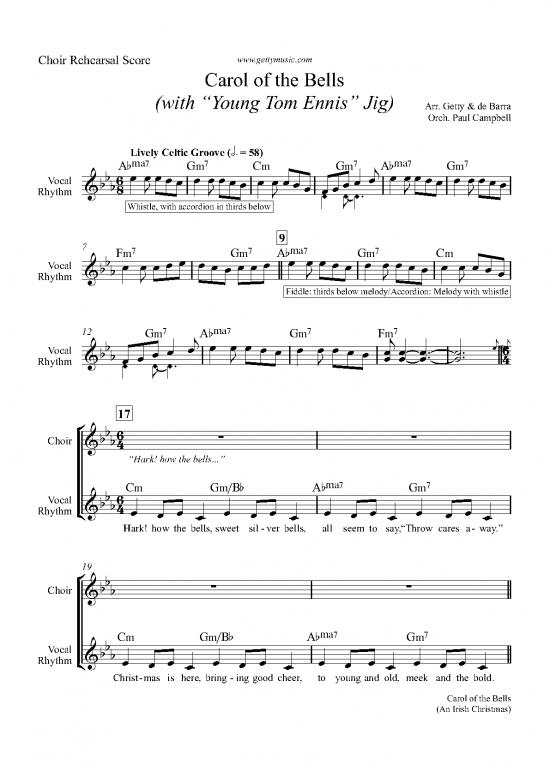 picture1_Carol Of The Bells Piano Vocal Score