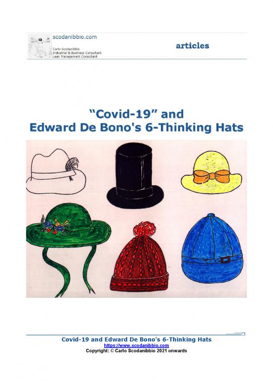 picture_Covid 19 And Edward De Bono 6 Thinking Hats