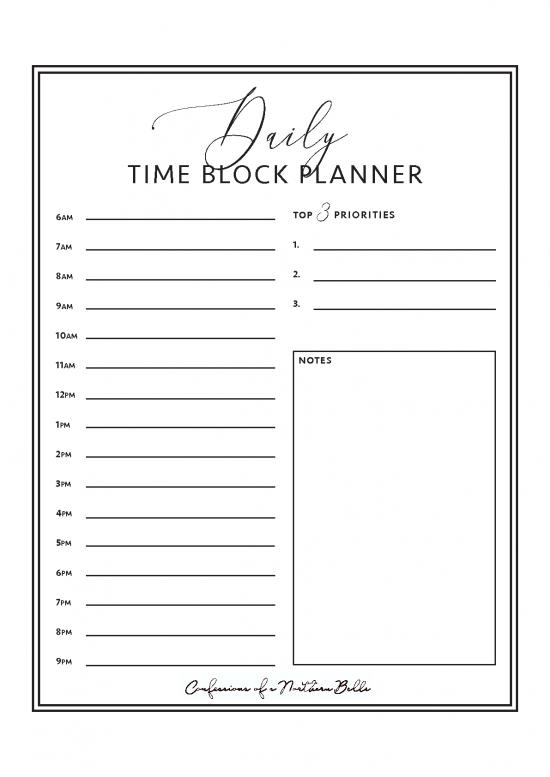 picture1_Daily Planner Template Pdf 94474 | Daily Time Block Planner Black Coanb