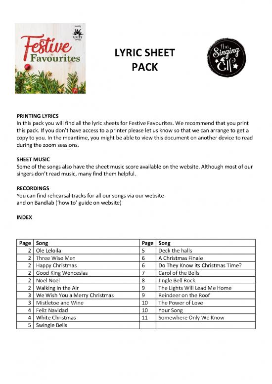 picture_Music Therapy Pdf 93711 | Festive Favourite Lyric Pack