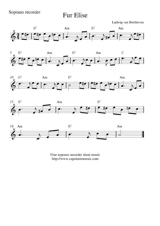 picture1_Fur Elise Pdf 91806 | Fur Elise Soprano Recorder