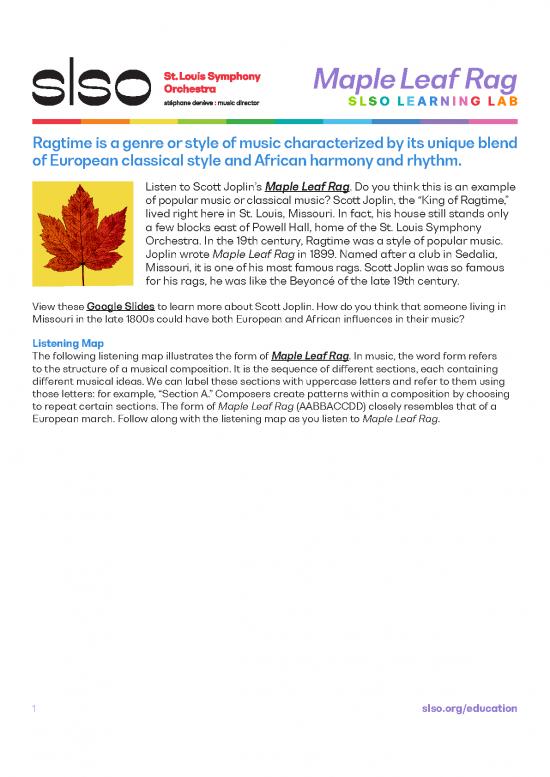 picture_Maple Leaf Rag Pdf 94332 | Learnlab Maple Leaf Rag Students